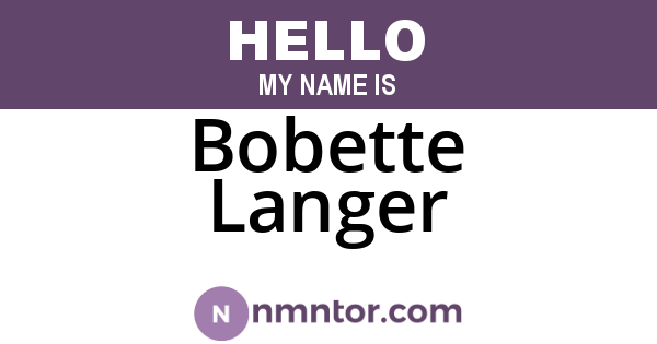 Bobette Langer
