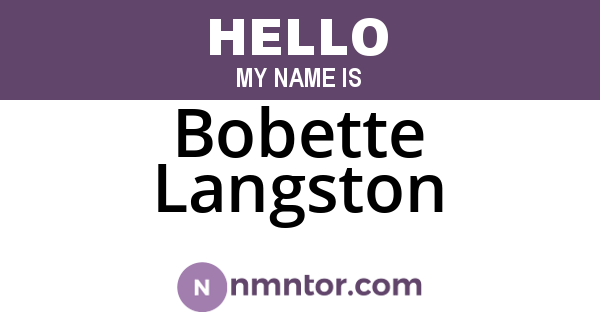 Bobette Langston