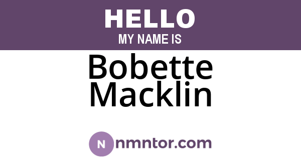 Bobette Macklin
