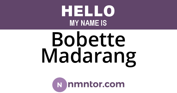 Bobette Madarang
