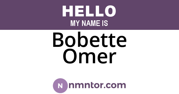 Bobette Omer