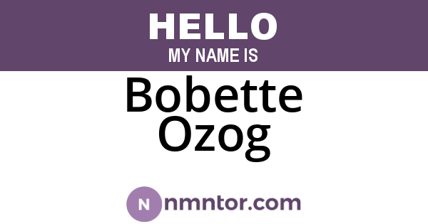 Bobette Ozog