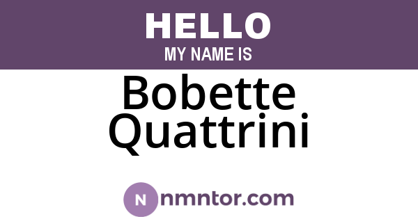 Bobette Quattrini