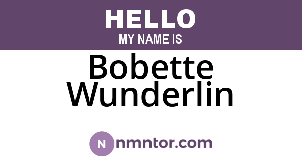Bobette Wunderlin