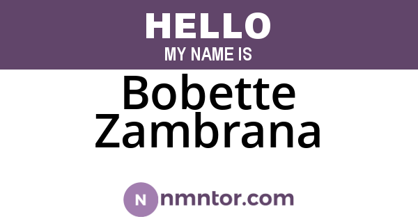 Bobette Zambrana