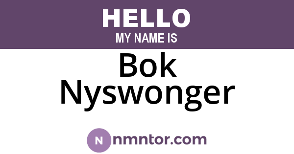 Bok Nyswonger