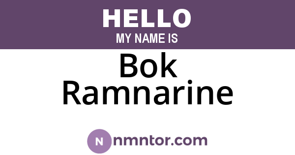 Bok Ramnarine