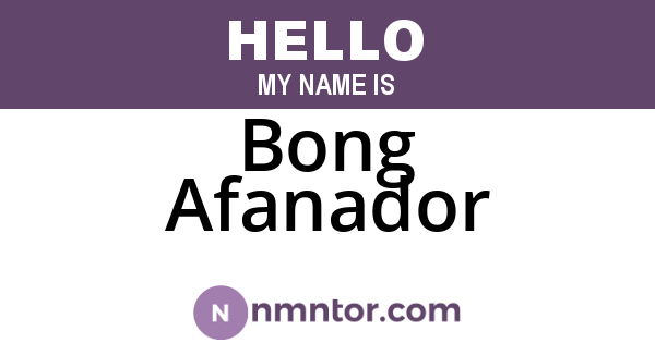 Bong Afanador