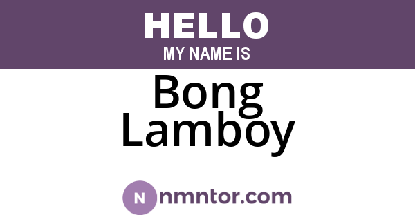 Bong Lamboy