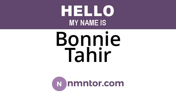 Bonnie Tahir