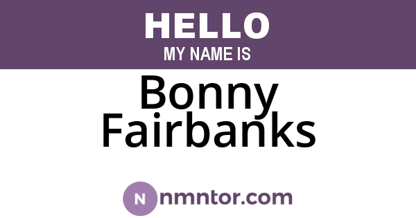 Bonny Fairbanks