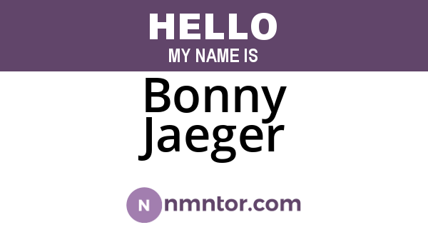 Bonny Jaeger