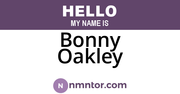 Bonny Oakley
