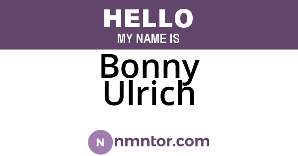 Bonny Ulrich