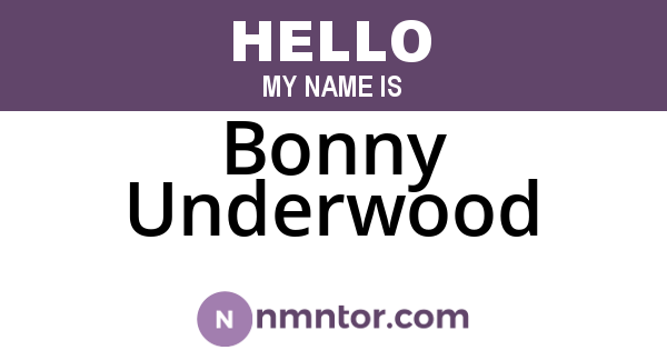 Bonny Underwood