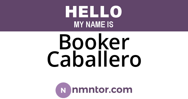 Booker Caballero