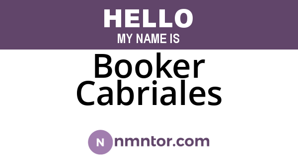 Booker Cabriales