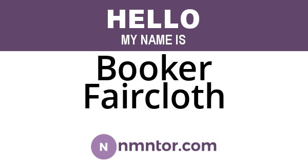 Booker Faircloth