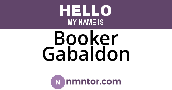 Booker Gabaldon