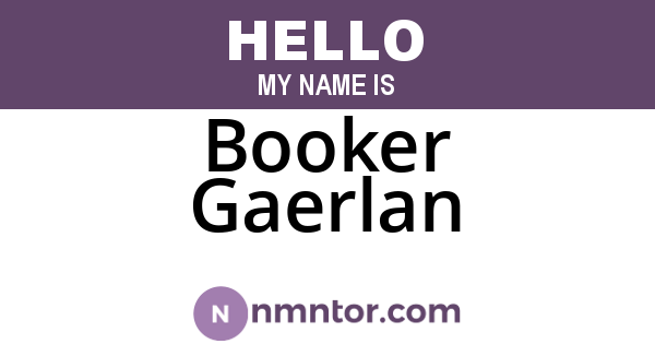 Booker Gaerlan