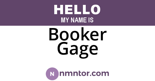 Booker Gage