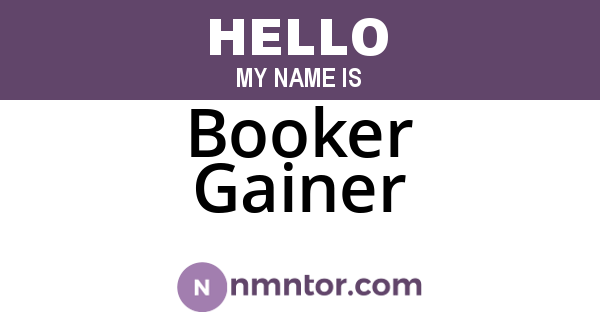 Booker Gainer