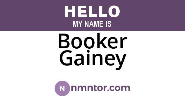 Booker Gainey