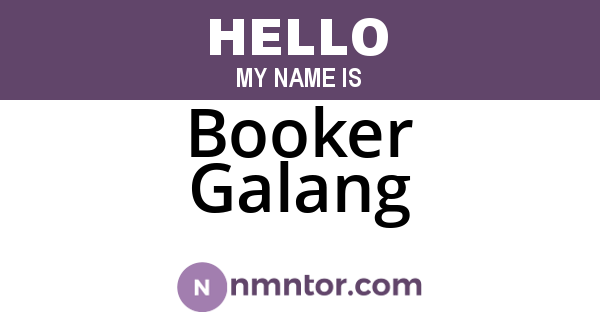 Booker Galang