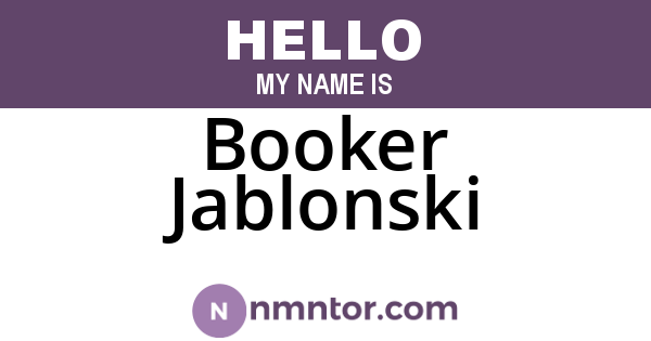 Booker Jablonski