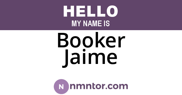 Booker Jaime