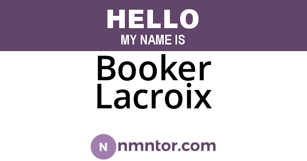 Booker Lacroix