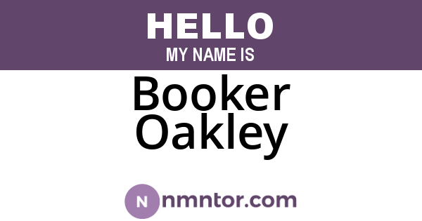 Booker Oakley
