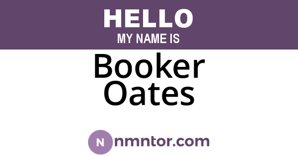 Booker Oates