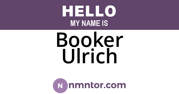 Booker Ulrich