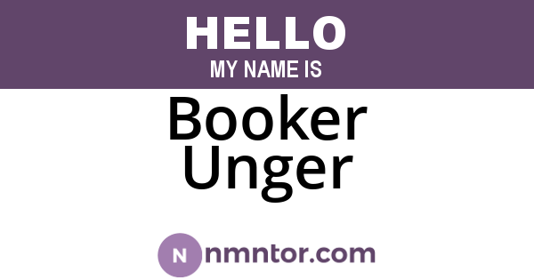 Booker Unger
