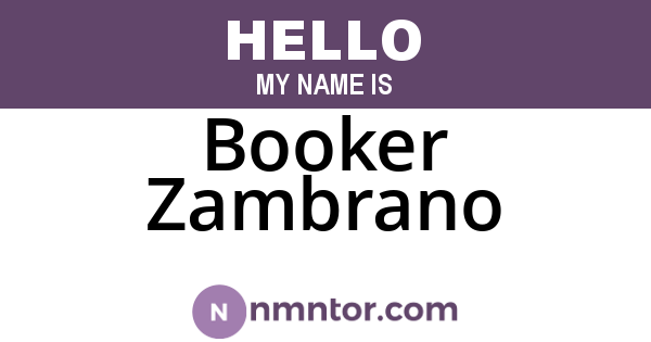 Booker Zambrano