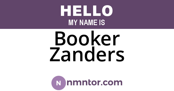 Booker Zanders