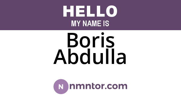 Boris Abdulla