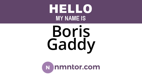 Boris Gaddy