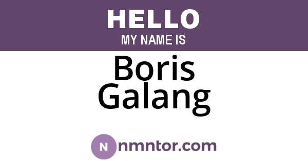 Boris Galang