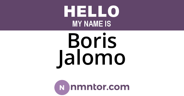 Boris Jalomo