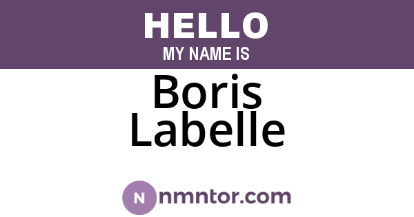 Boris Labelle