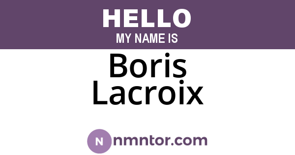 Boris Lacroix