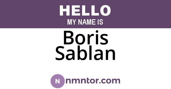 Boris Sablan