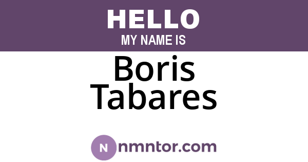 Boris Tabares