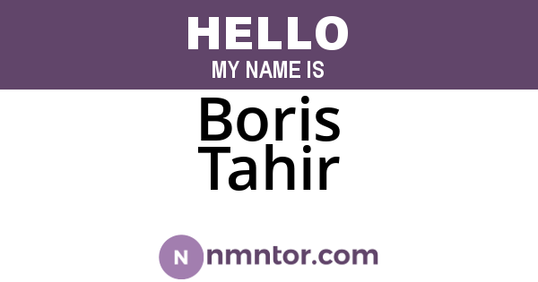 Boris Tahir