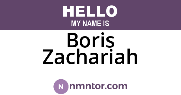 Boris Zachariah