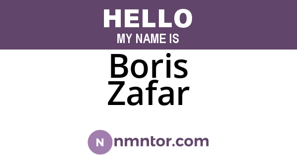 Boris Zafar