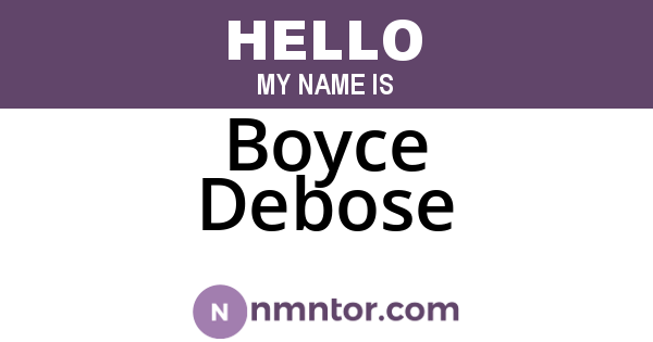 Boyce Debose