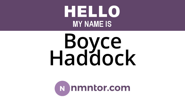 Boyce Haddock